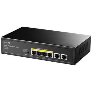 CUDY FS1006P 4+2Port 10/100M PoE+ SWITCH, 60W